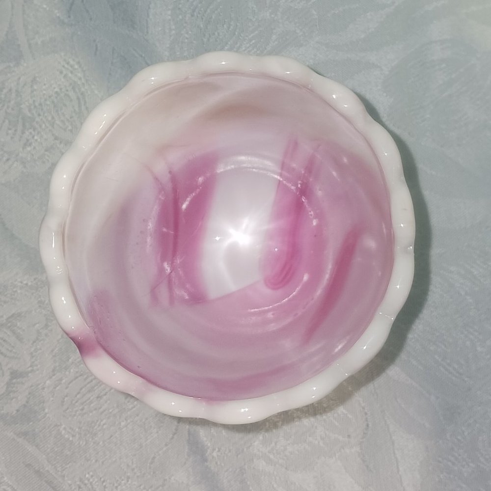 Vintage L.E. Smith Pink Slag Glass Pheasant Vase - Picture 5 of 8